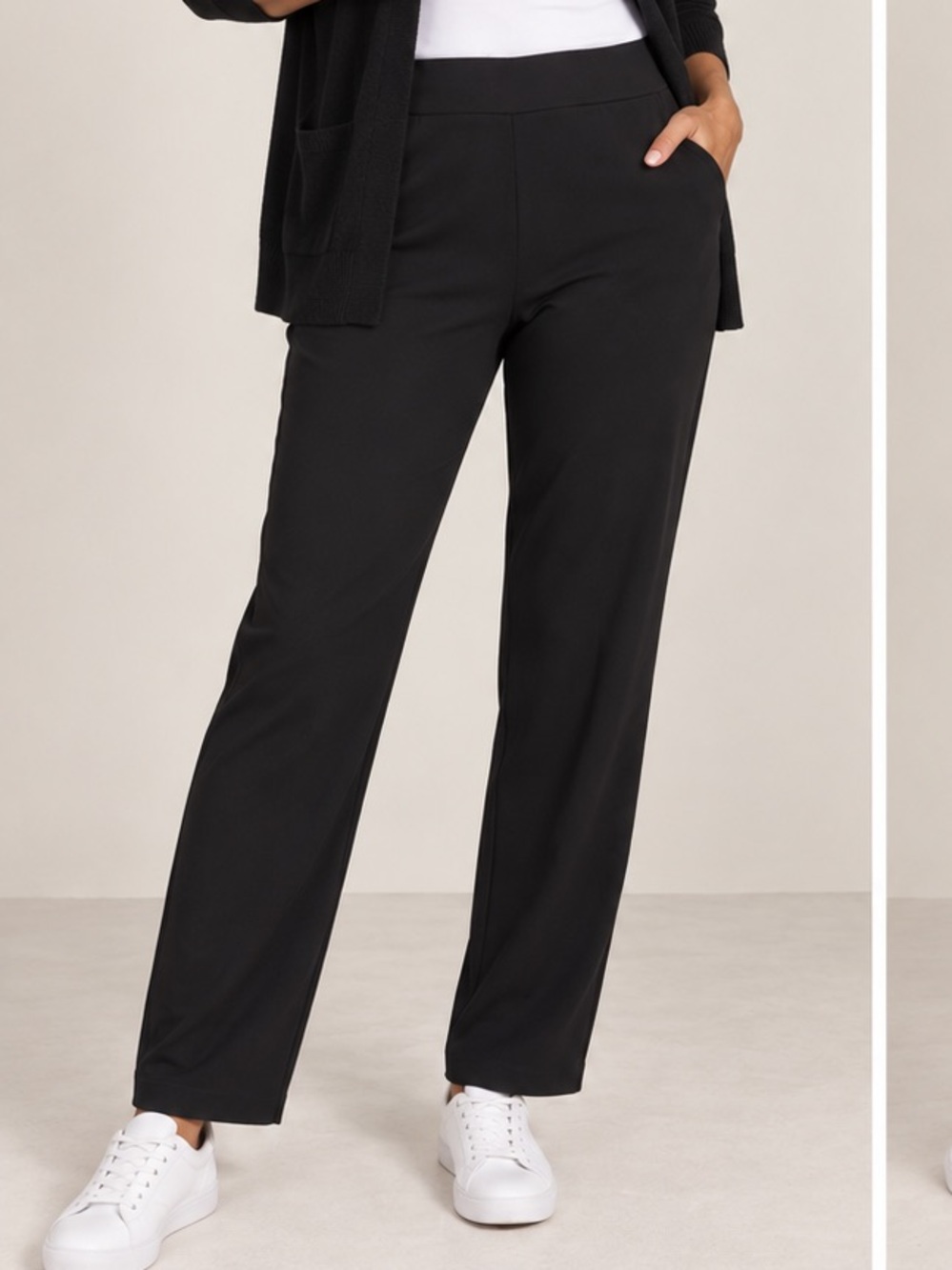 Chico's Travelers Black Straight Leg Pull-On Pants